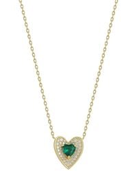 Sphera Milano - 14K Over Cz Heart Necklace - Lyst