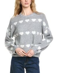 Cece - Heart Jacquard Crew Sweater - Lyst