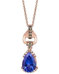 Le Vian - Chocolatier 14K Rose 1.71 Ct. Tw. Diamond & Tanzanite Necklace - Lyst