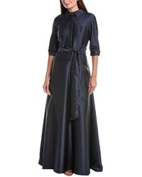 Teri Jon - Mikado Shirt Drop-Waist Gown - Lyst