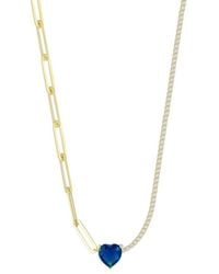 Sphera Milano - 14K Over Cz Paperclip X Tennis Choker Necklace - Lyst