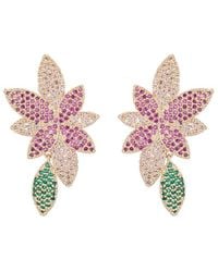 Eye Candy LA - The Luxe Collection Cz August Flower Statement Earrings - Lyst