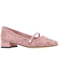 Gucci - Jimmy Choo Elisa Ballerina Leather Ballerina Flat - Lyst