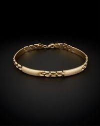Italian Gold - 14k Fancy Satin Bar Bracelet - Lyst