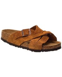 Birkenstock - Lugano Narrow Soft Footbed Suede Sandal - Lyst