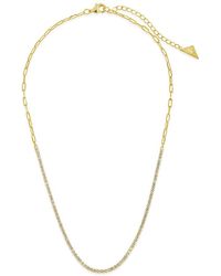 Sterling Forever - 14k Plated Cz Dani Tennis Necklace - Lyst