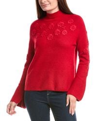 Cece - Flower Embroidery Sweater - Lyst