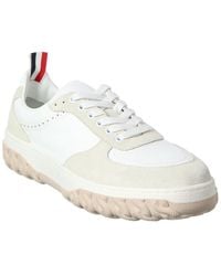 Thom Browne - Thom Leather & Canvas Sneakers - Lyst