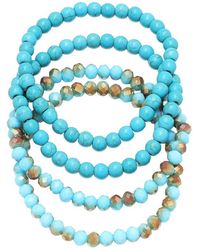 Adornia - Set Of 4 And Crystal Stretch Bracelets - Lyst