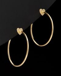 Italian Gold - 14k Heart Open Hoops - Lyst