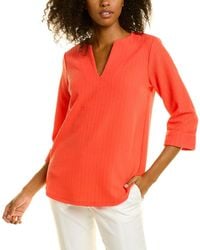 Vince Camuto 3/4-sleeve Textured Knit Top - Orange