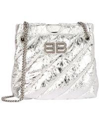 Balenciaga - Xs Metallized Quilted Crush Leather Tote - Lyst