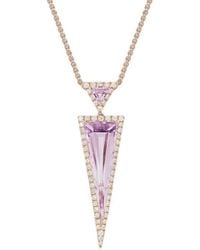 Diamond Select Cuts - 14K Rose 2.72 Ct. Tw. Diamond & Quartz Necklace - Lyst