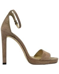 Jimmy Choo - Suede Misty 120 Ankle Strap Sandal Heel (Authentic Pre- Loved) - Lyst