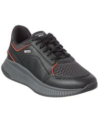 BOSS - Boss Ttnm Evo Leather Running Sneaker - Lyst