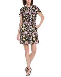 Cece - Bow Detail Keyhole Linen-Blend Mini Dress - Lyst