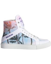 Zadig & Voltaire - High Flash Palm Tree Leather Sneaker - Lyst