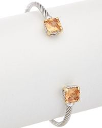 Juvell - 18k Two-tone Plated Citrine Twisted Cable Bangle - Lyst