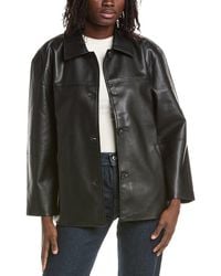 REVERIEE - Faux Leather Jacket - Lyst