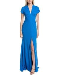 Rene Ruiz - V-Neck Crepe Gown - Lyst