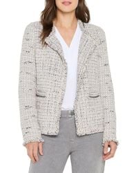 NIC+ZOE - Chain Trim Fringe Mix Knit Jacket - Lyst