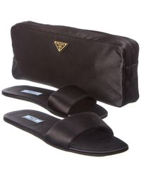 Prada - Travel Silk Slippers And Pouch - Lyst