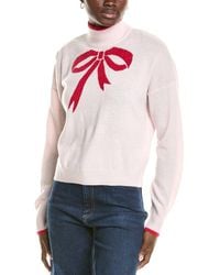 Brodie Cashmere - Wool & Cashmere-Blend Lurex Bow Mock Neck Jumper - Lyst