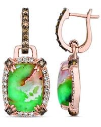 Le Vian - Peacock Aquaprase 14K Rose 10.56 Ct. Tw. Diamond & Aquaprase Earrings - Lyst