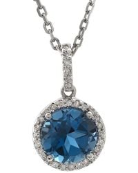 Gemstones - Silver 1.67 Ct. Tw. Diamond & Blue Topaz Necklace - Lyst
