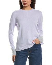 Forte - Contrast Trim Crew Cashmere Sweater - Lyst