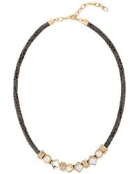 Saachi - Bling Charm Leather Necklace - Lyst