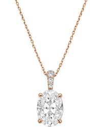 Diana M. Jewels - Diana M. 14K Rose 12.25 Ct. Tw. Lab-Grown Diamond Pendant Necklace - Lyst