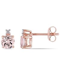 Rina Limor - 10K Rose 0.98 Ct. Tw. Diamond & Morganite Earrings - Lyst