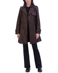 Tahari - Natalie Medium Leather Trench Coat - Lyst