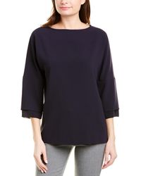 Max Mara Silk-trim Top - Blue