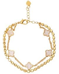 Saachi - Multi Clover Charm Bracelet - Lyst