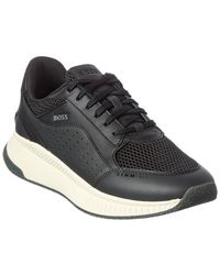 BOSS - Boss Ttnm Evo Leather Running Sneaker - Lyst