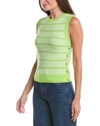St. John - Wool-Blend Side Placket Tank Top - Lyst