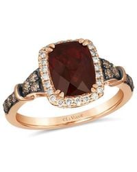 Le Vian - 14K Rose 3.21 Ct. Tw. Diamond & Garnet Cocktail Ring - Lyst
