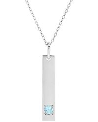 MaxColor - 14K 0.07 Ct. Tw. Aquamarine Pendant Necklace - Lyst