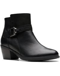 Clarks - Neva Buckle Leather Bootie - Lyst