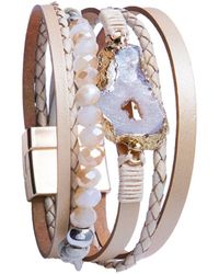 Saachi - Agate & 4-5mm Pearl Bracelet - Lyst