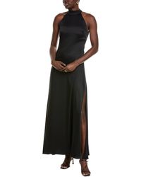 Toccin - Jocelyn Tie-Front Satin Maxi Dress - Lyst