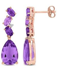 Rina Limor - 10k Rose Gold 7.22 Ct. Tw. Diamond & Amethyst Earrings - Lyst