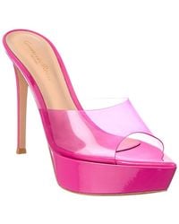 Gianvito Rossi - Betty 125 Patent & Vinyl Platform Sandal - Lyst