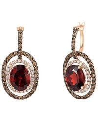Le Vian - Le Vian 14k Rose Gold 7.32 Ct. Tw. Diamond & Garnet Drop Earrings - Lyst
