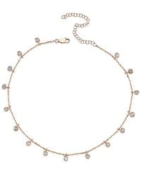 Amorium - 18k Yellow Gold Plated Cz Carina Choker Necklace - Lyst