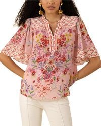 Hale Bob - Noah Elbow Sleeve Silk Knit Top - Lyst