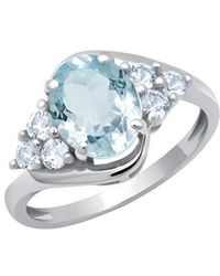 MaxColor - 10K 1.40 Ct. Tw. Aquamarine Halo Ring - Lyst
