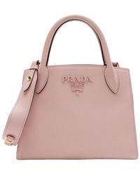 Prada - Saffiano Leather Monochrome Small Tote (Authentic Pre-Loved) - Lyst
